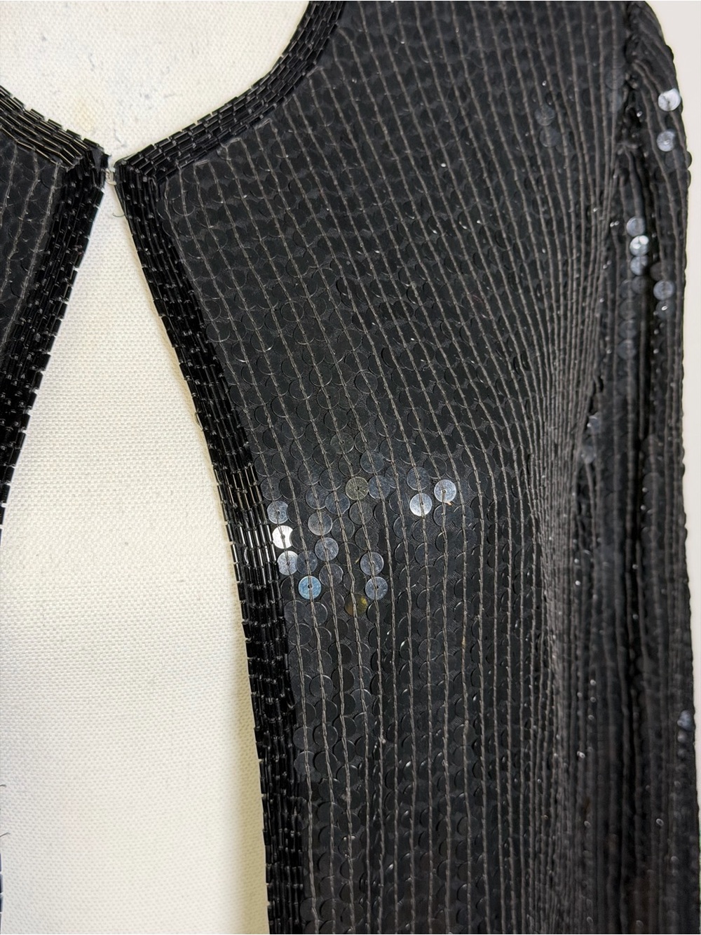 Stunning Stenay Silk and Sequin Vintage Black Jacket - Excellent Quality - Sm - Picture 5 of 16